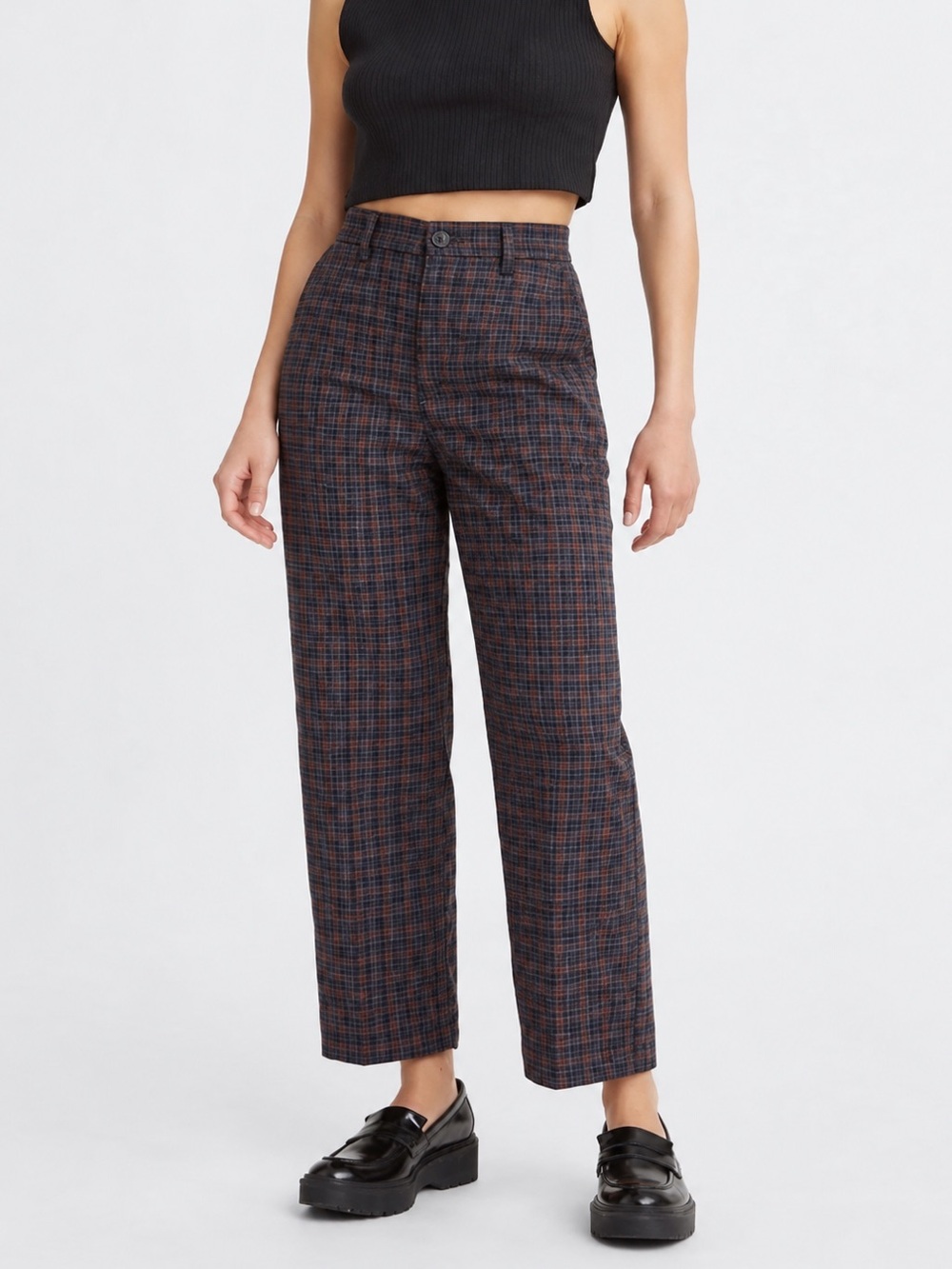 Levi’s Premium Women’s Math Club Plaid Pants Size Large